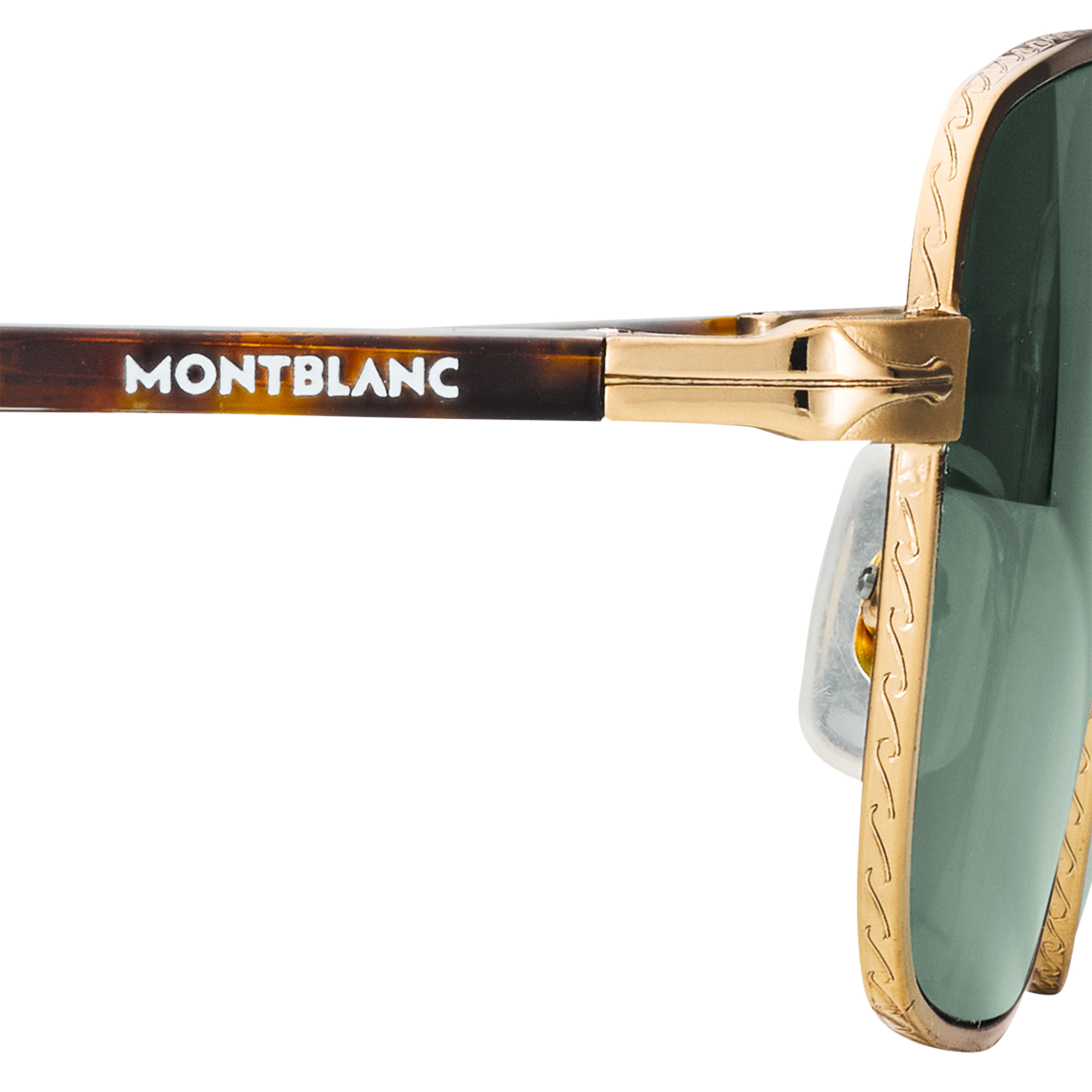 Rectangular Sunglasses with Gold-Colored Metal Frame - 4