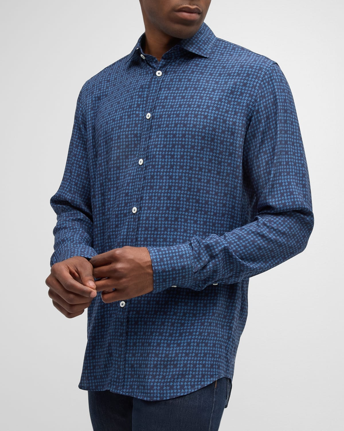 Men's Check-Printed Sport Shirt - 6