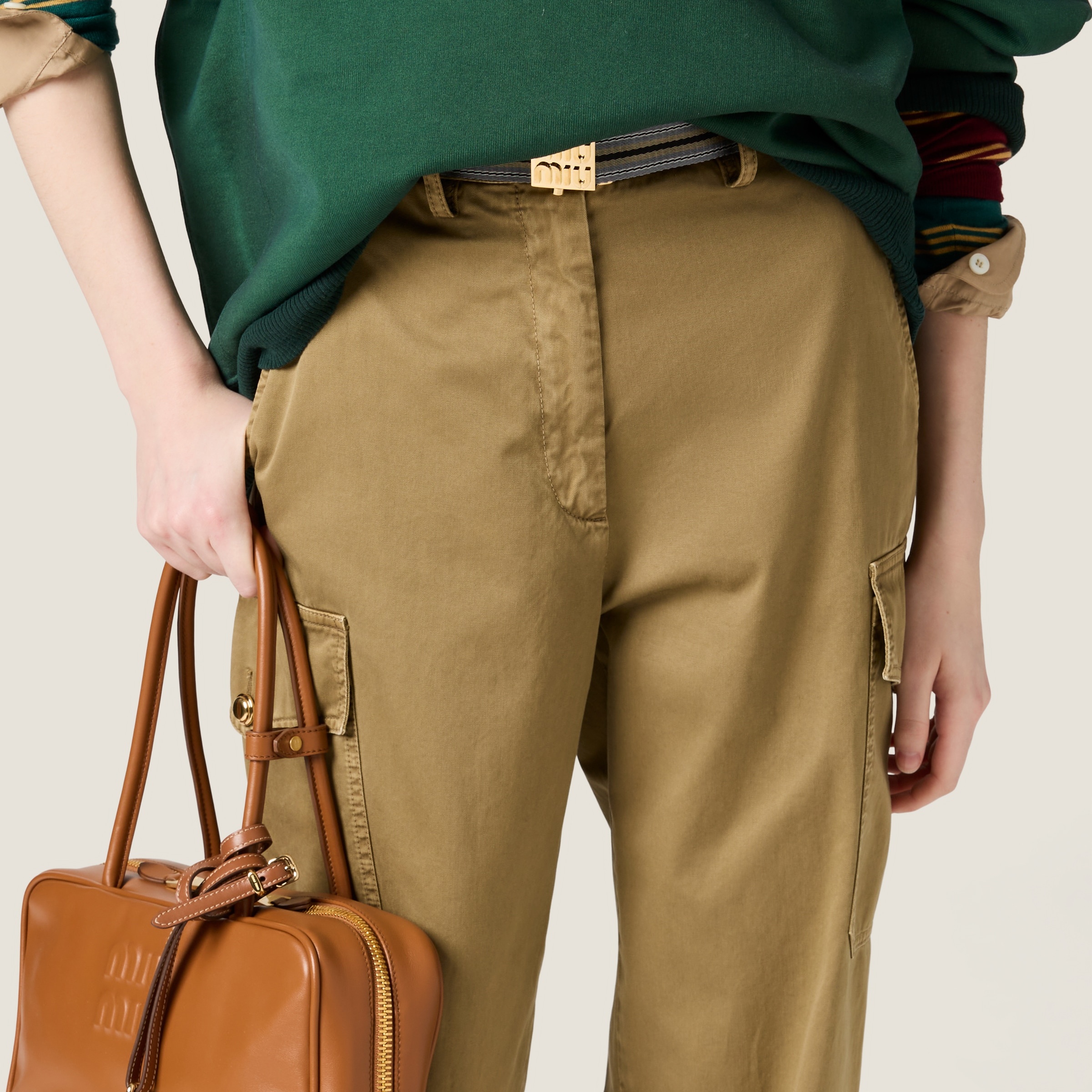 Garment-dyed cotton satin pants - 4