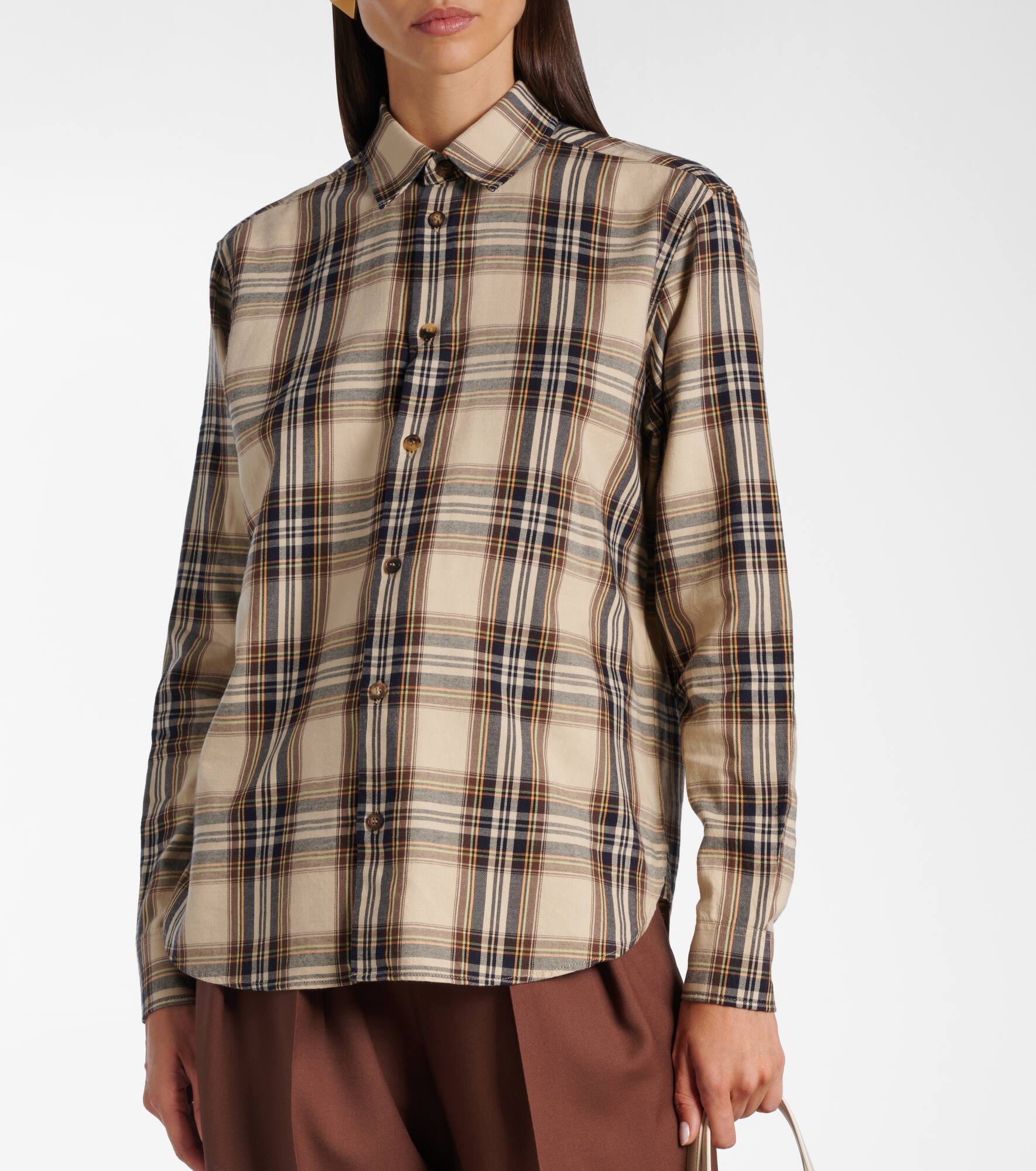 Cassandre plaid cotton-blend shirt - 6