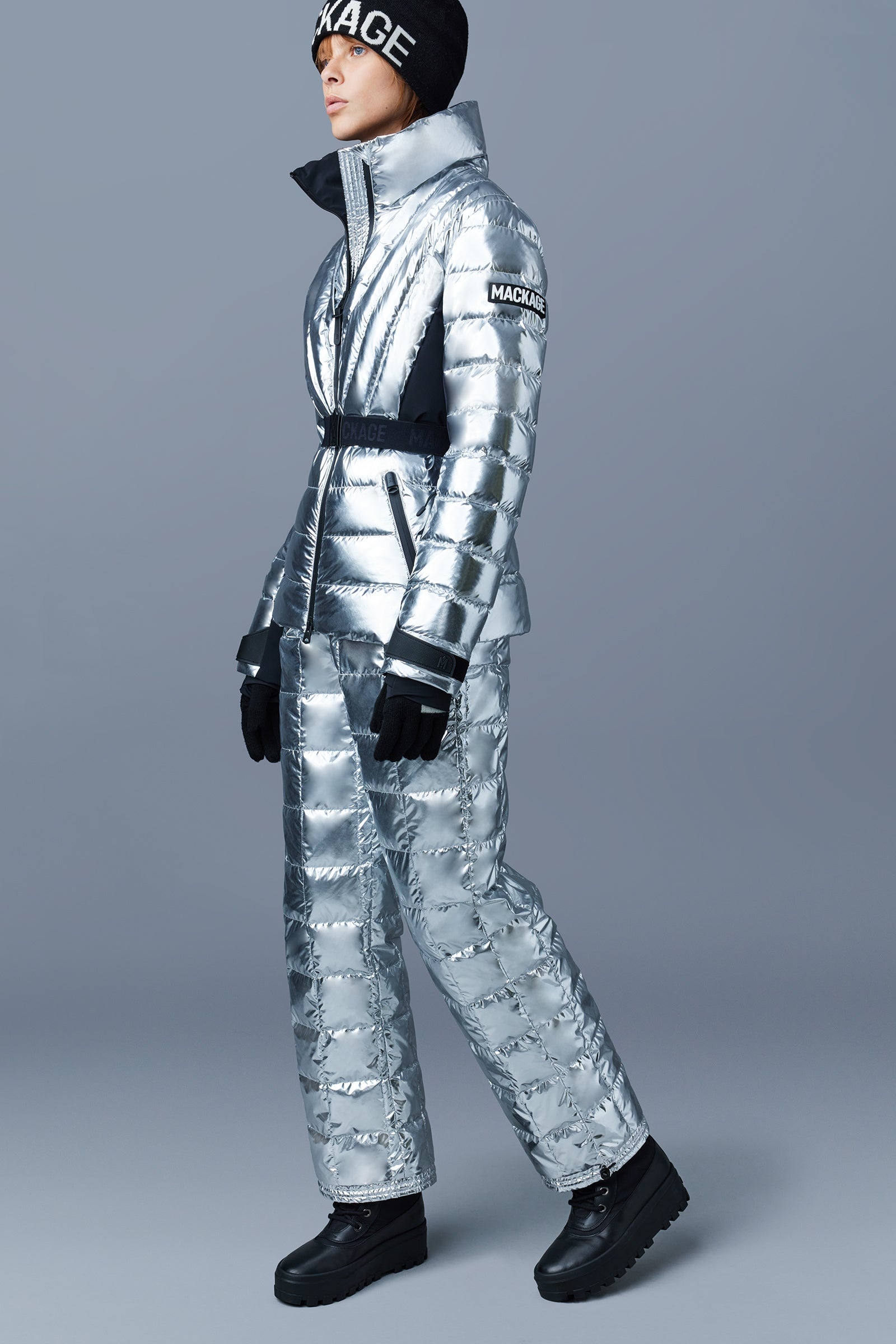 ELITA metallic light down ski jacket with removable hood - 5