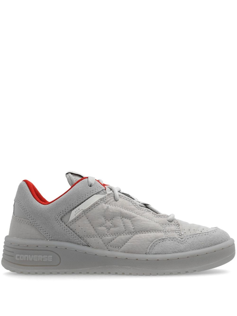 stitched pattern lace-up sneakers 1