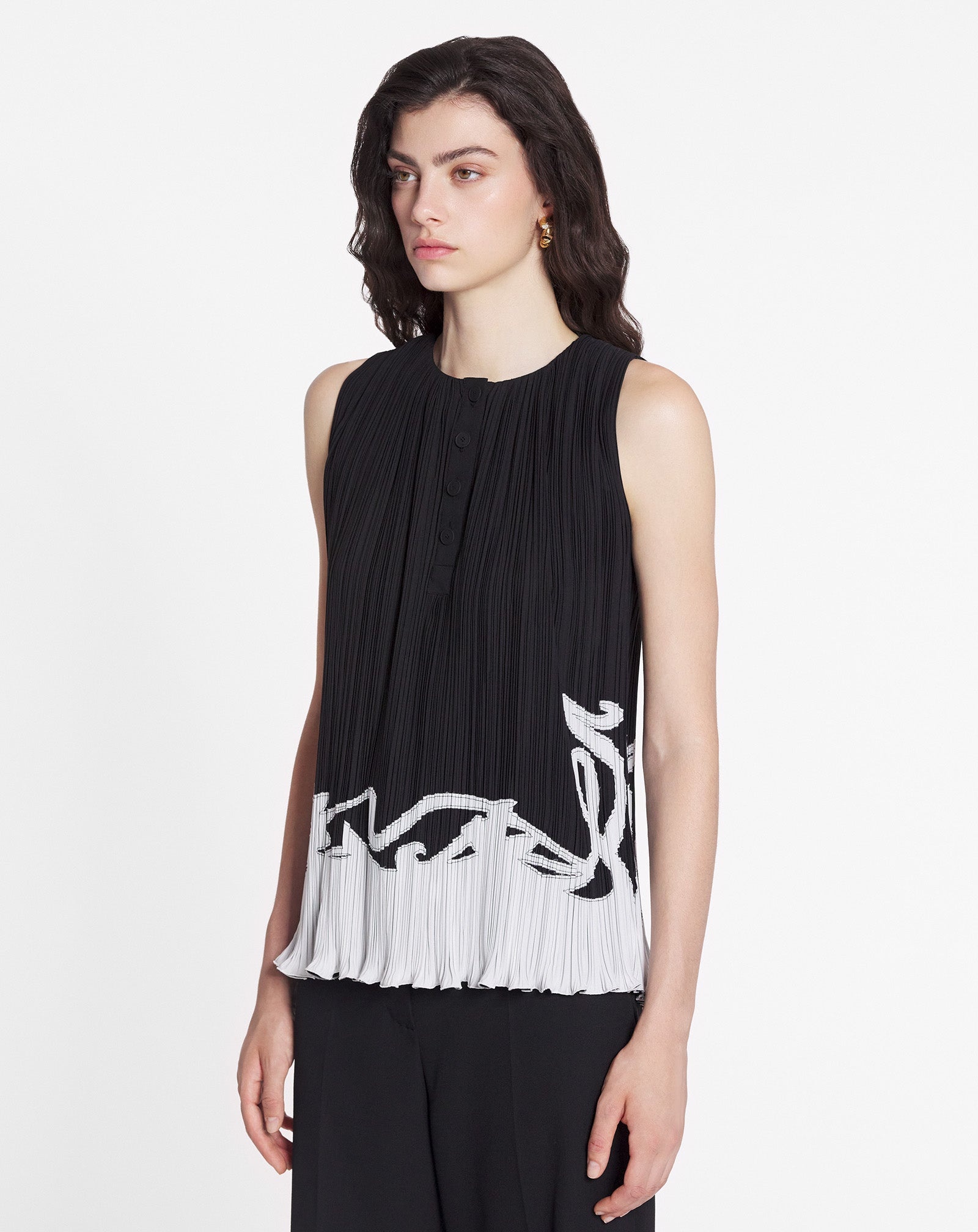 SLEEVELESS PLEATED TOP - 3