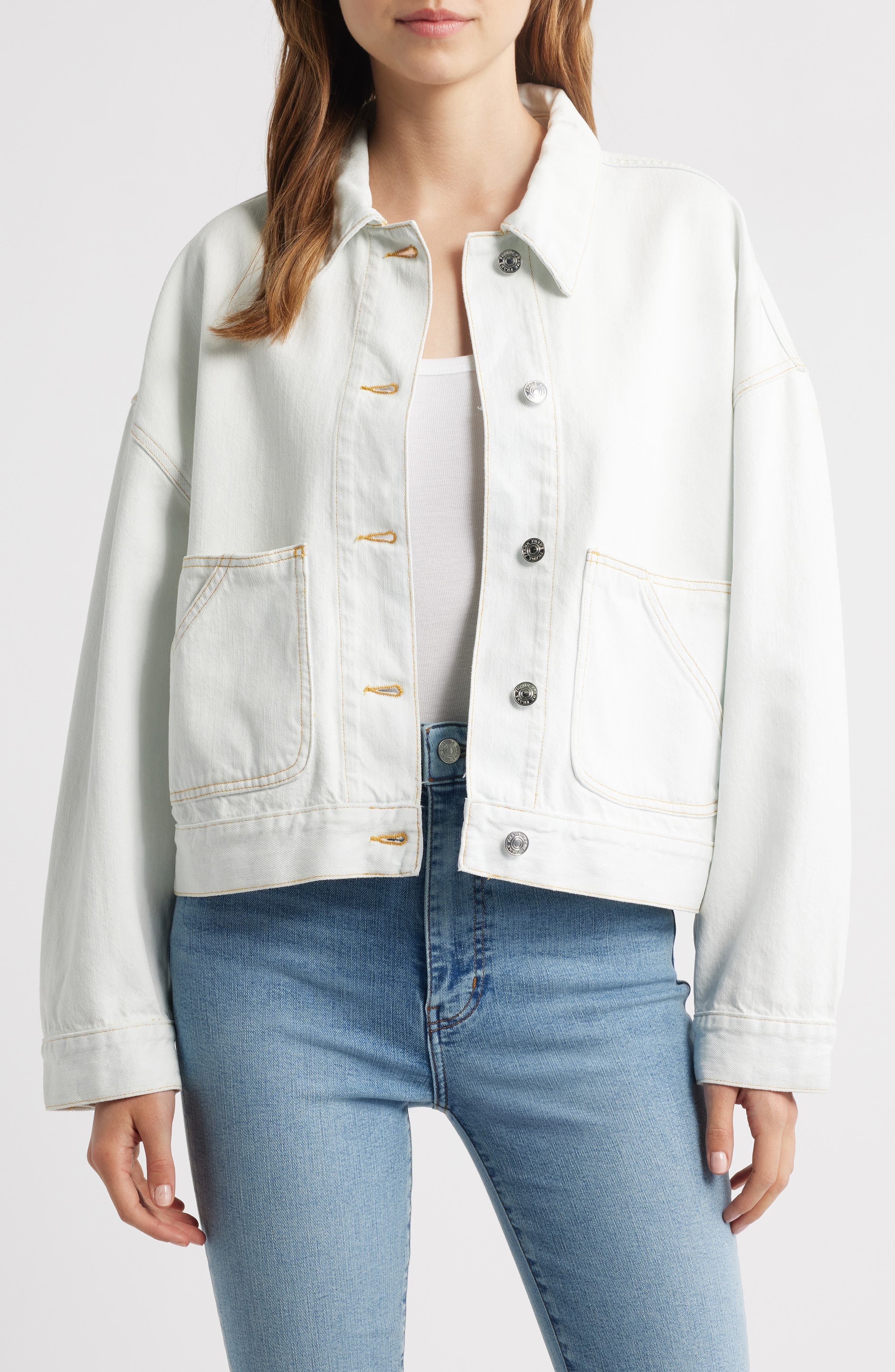 FRAME The Boxy Field Denim Jacket in Trinity at Nordstrom - 1