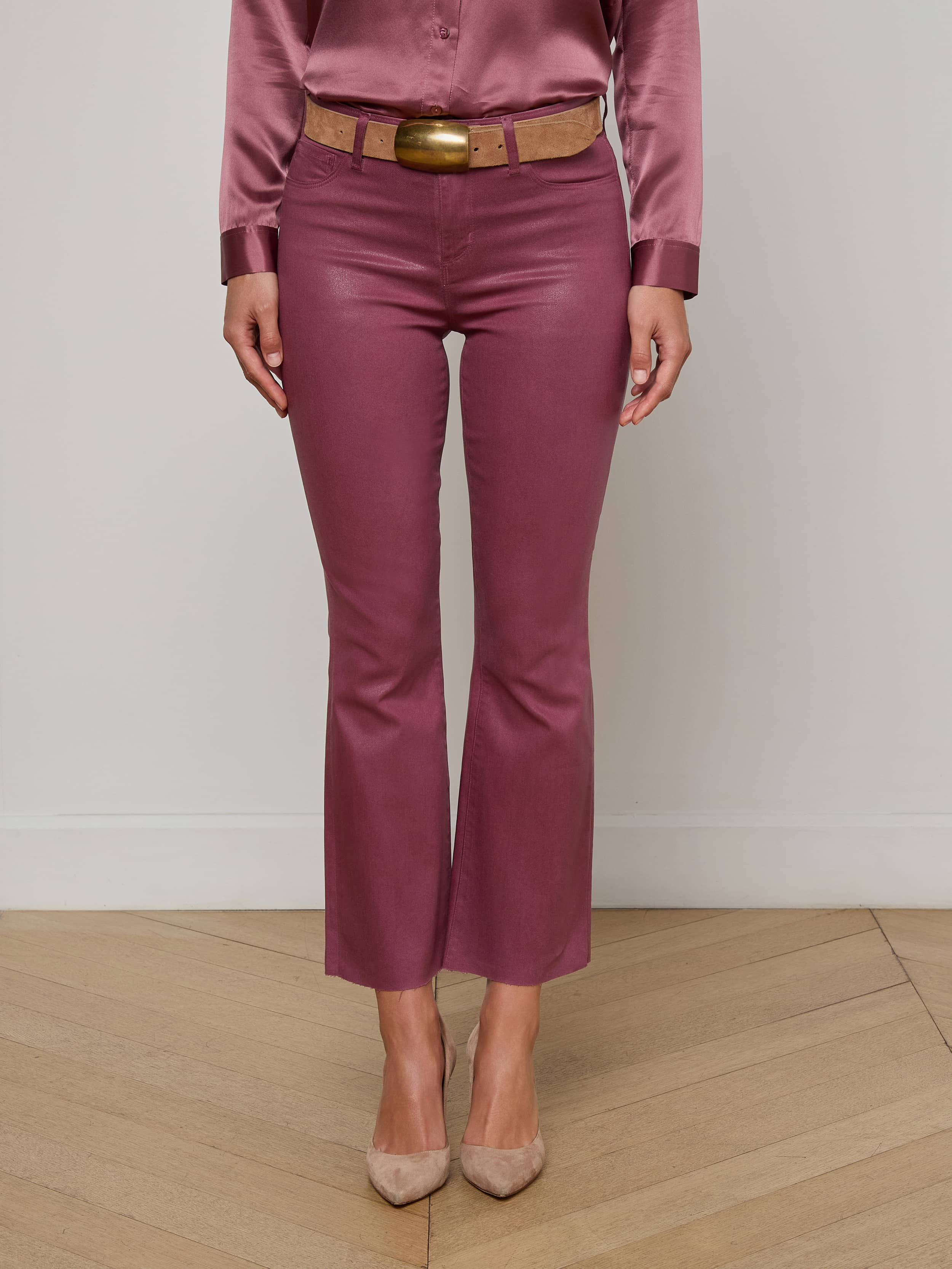 Kendra Coated Cropped Flare Jean - 3