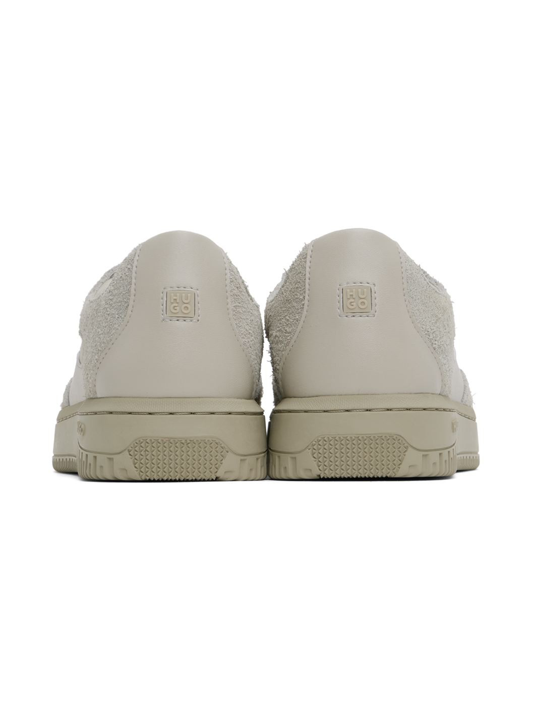 Beige Mixed-Material Sneakers - 2