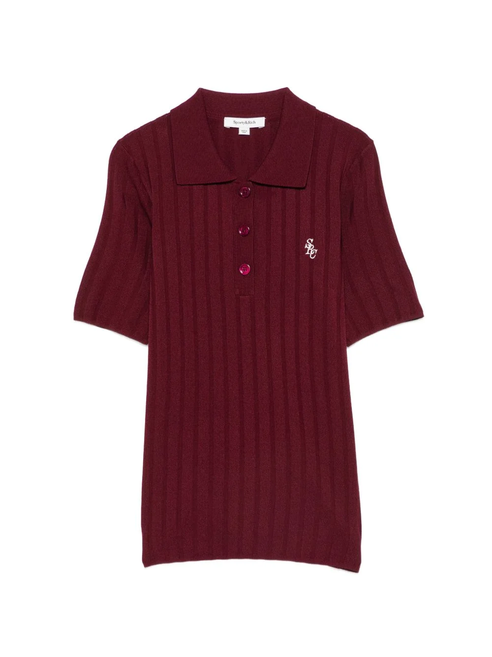 Josefa ribbed-knit polo shirt - 1