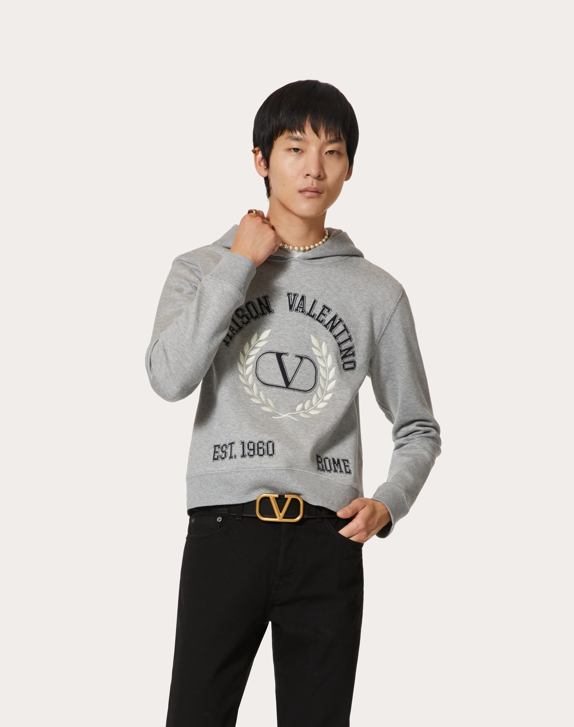 MAISON VALENTINO EMBROIDERED COTTON SWEATSHIRT - 3