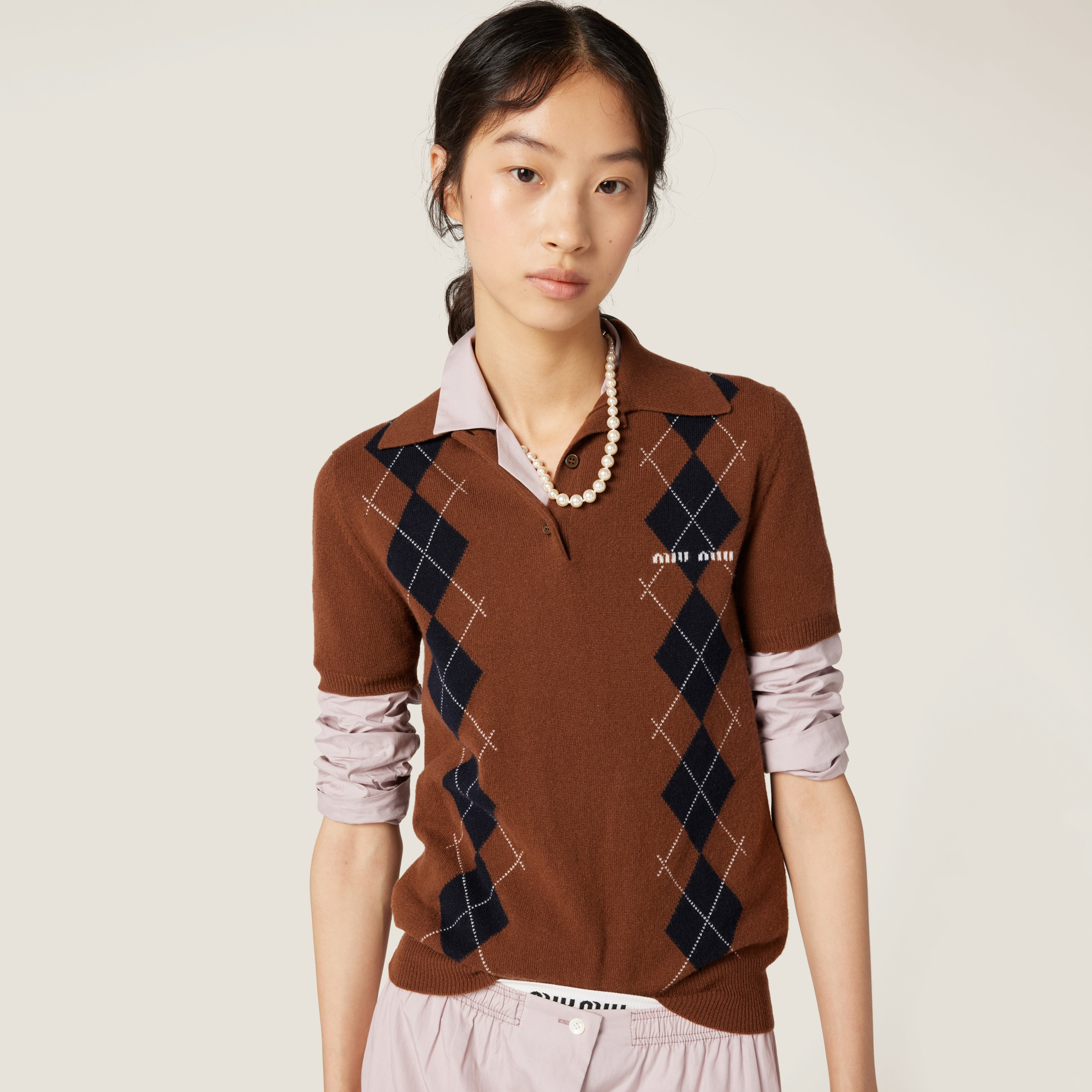 Cashmere knit polo shirt - 2