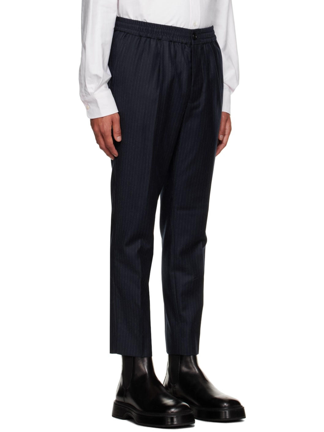 Navy Drawstring Trousers - 2