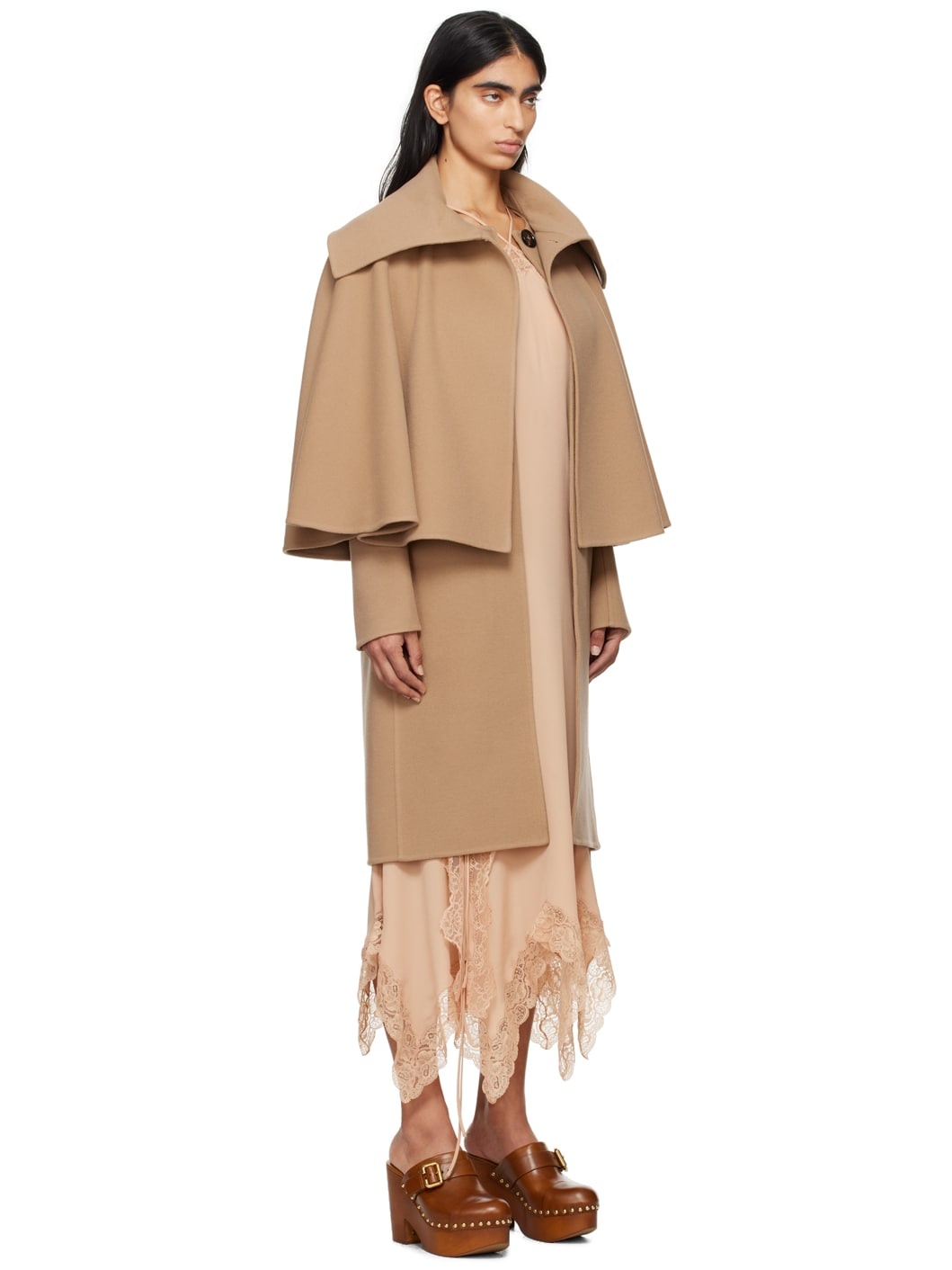 Tan Wool & Cashmere Coat - 2