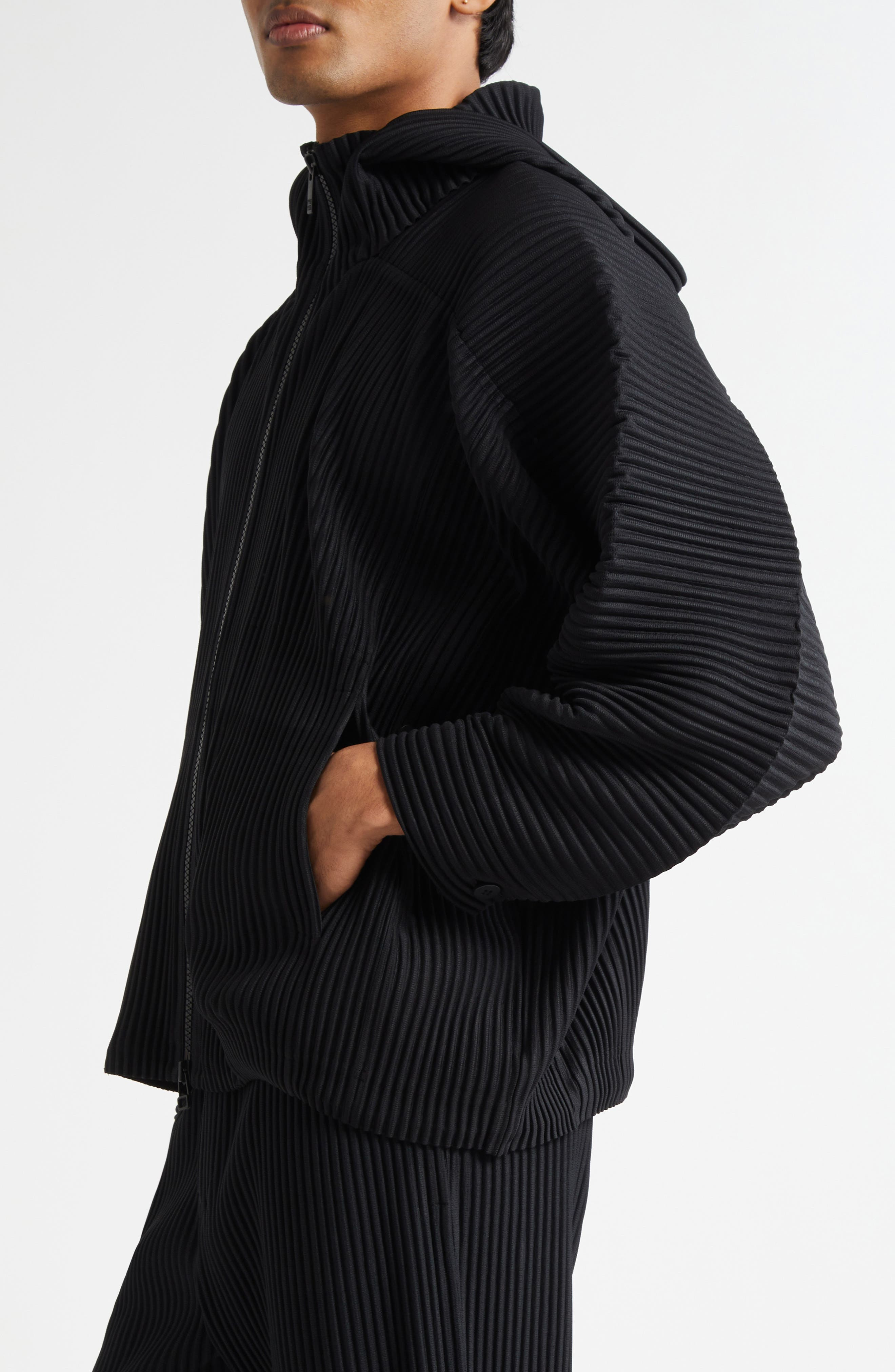 Homme Plissé Issey Miyake Monthly Colors May Pleated Hooded Jacket in Black at Nordstrom - 3
