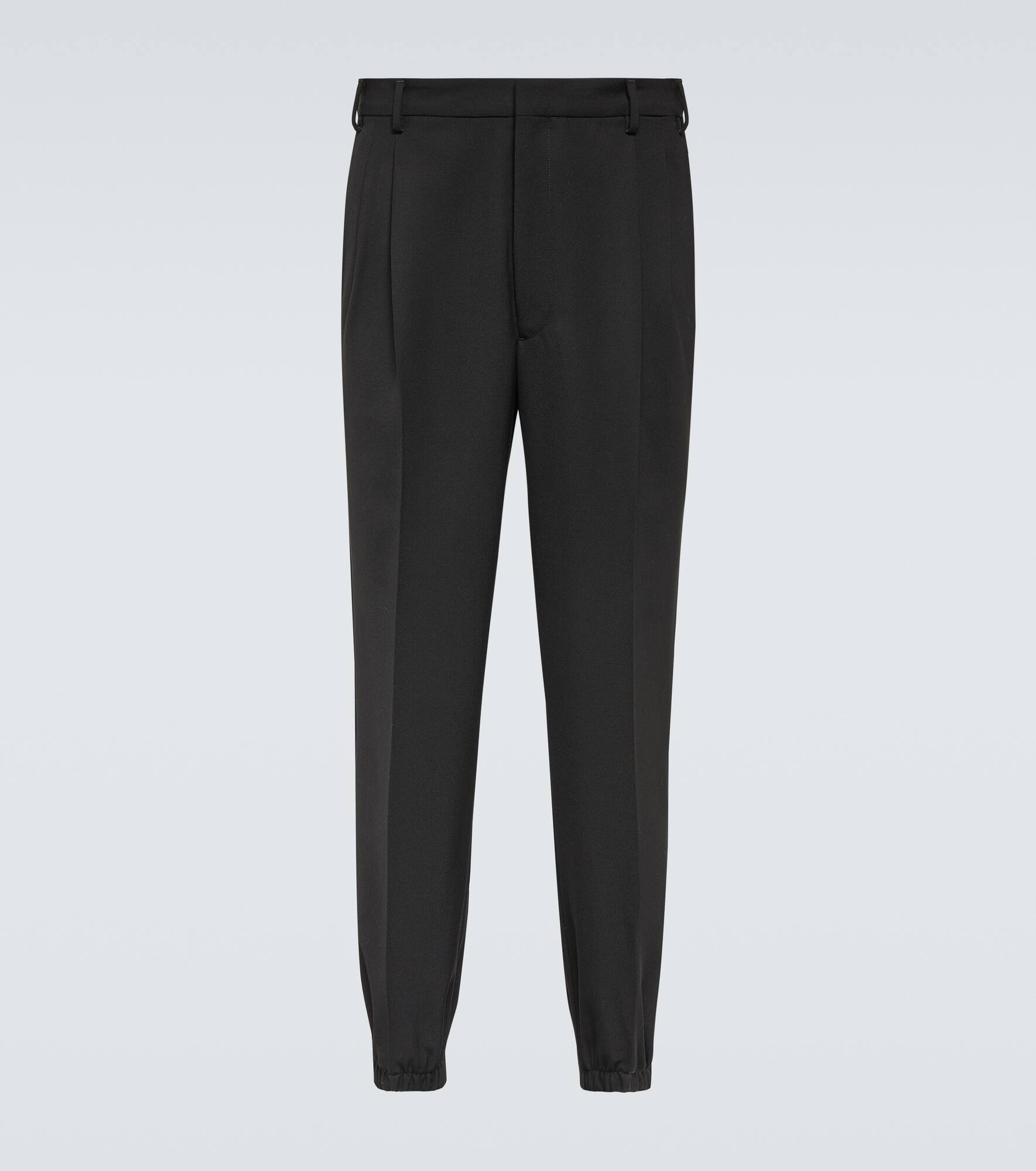 Wool gabardine slim pants - 1