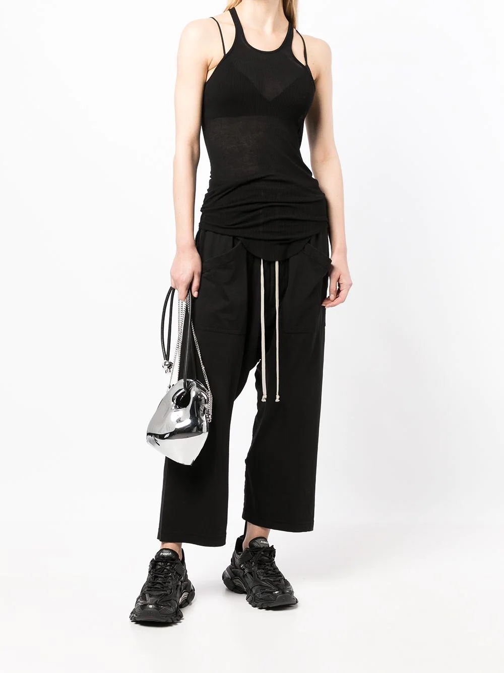 drawstring-waist cropped trousers - 2