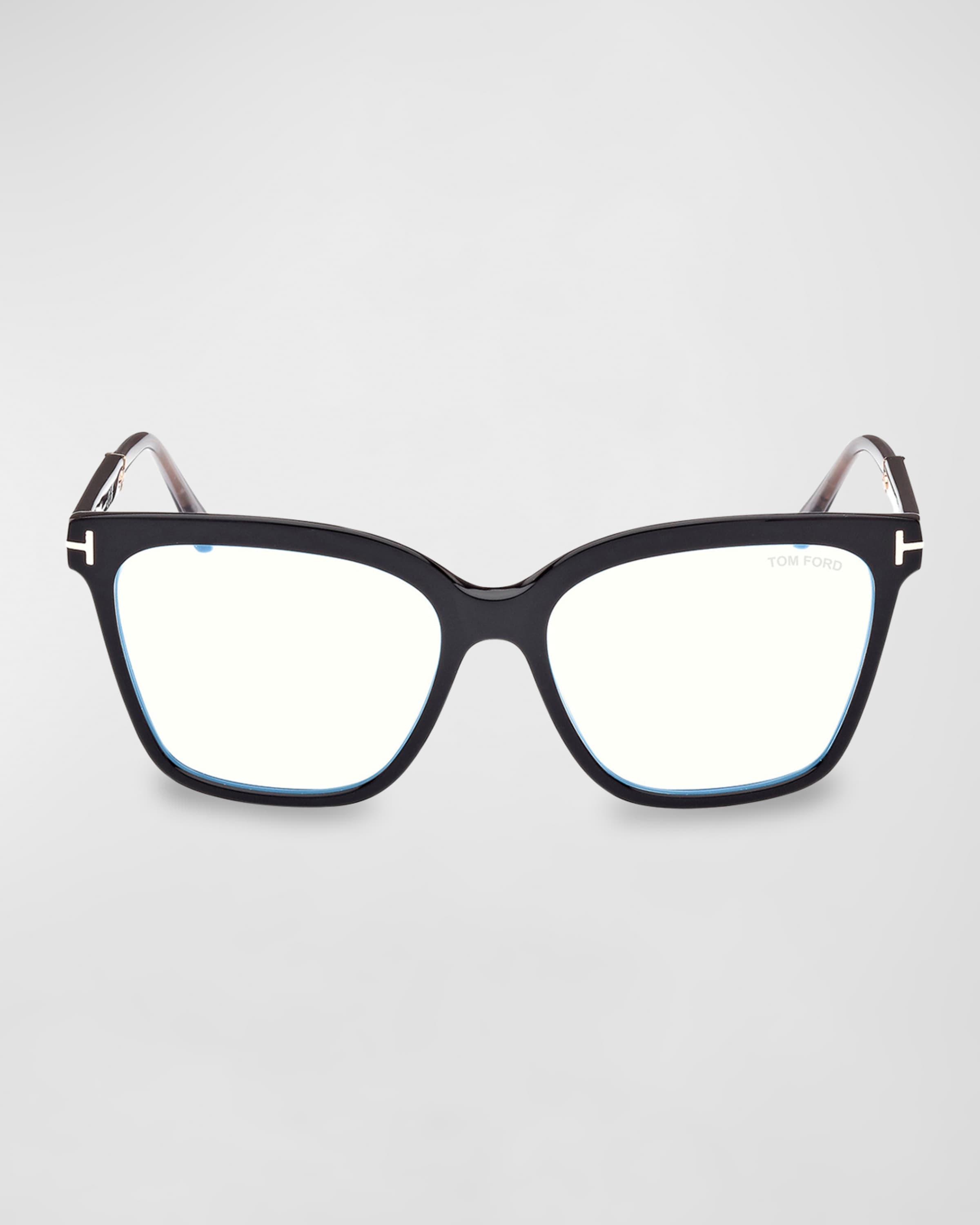 Blue Blocking Two-Tone Acetate Square Glasses - 4