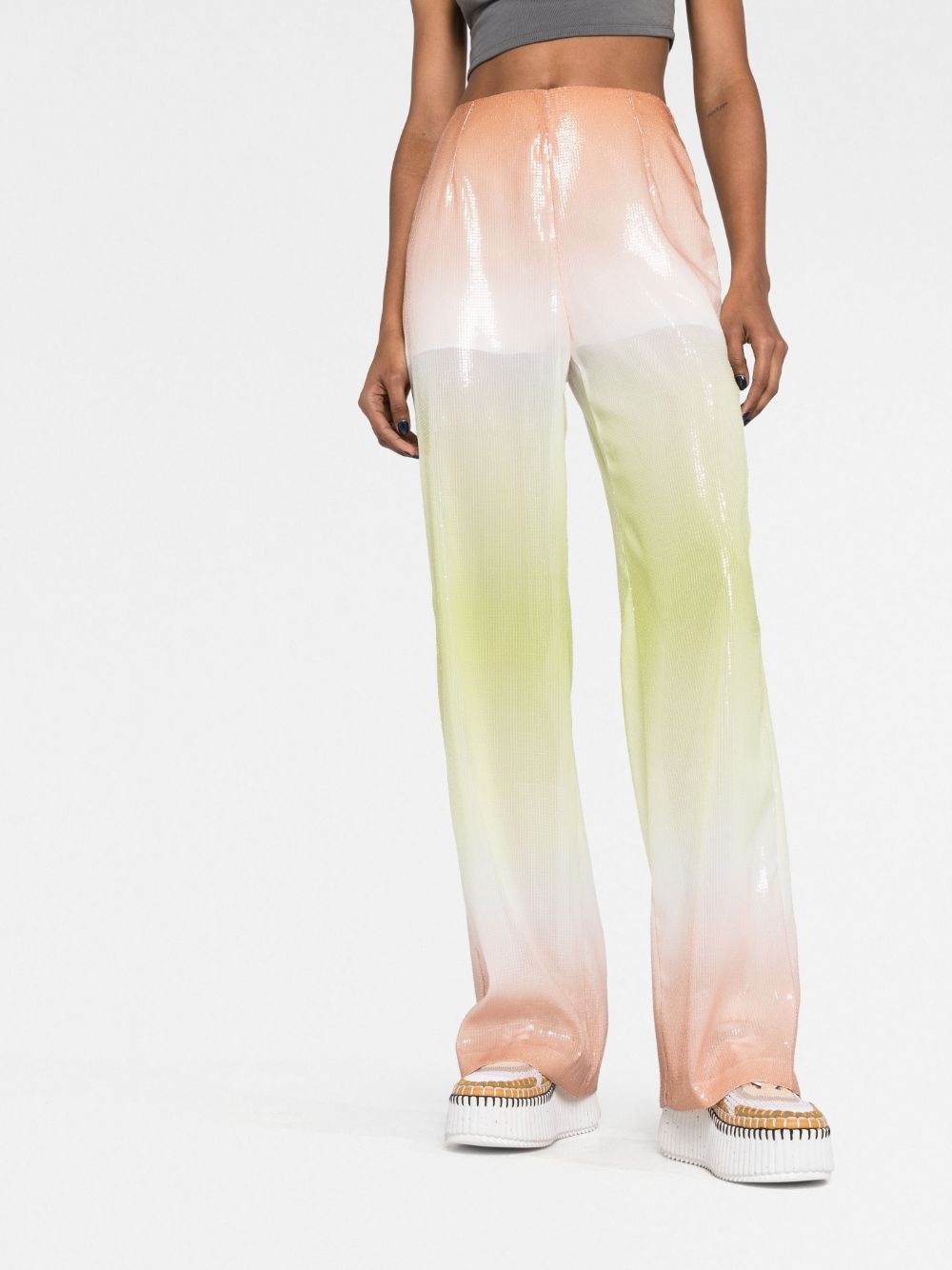 gradient-effect sequinned trousers - 5