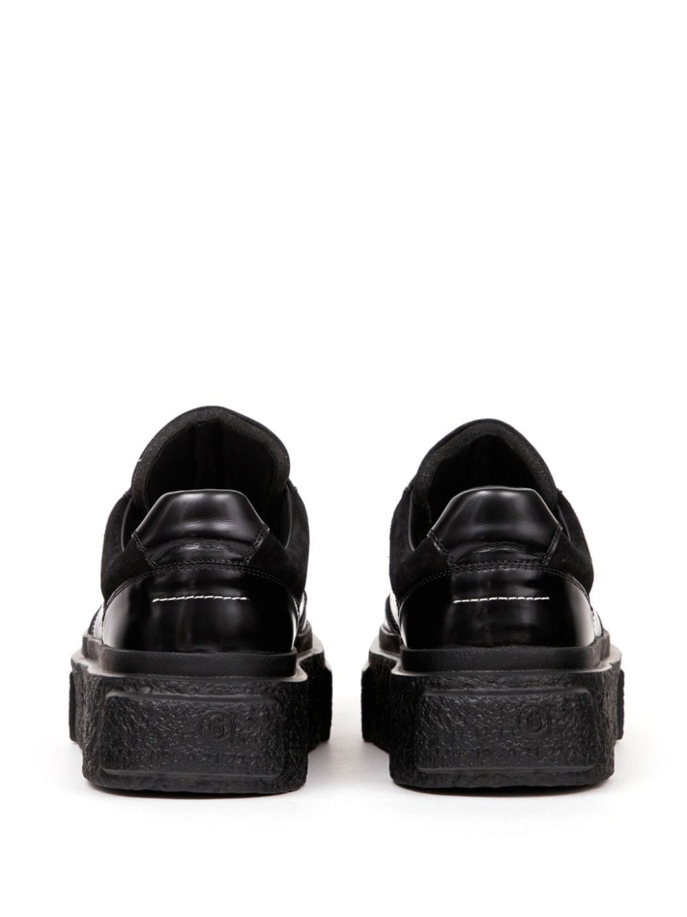 panelled patent leather sneakers - 3