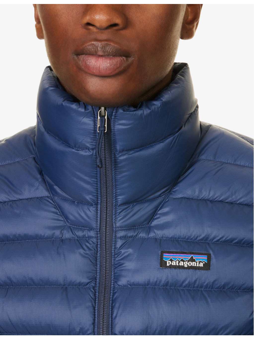 Padded brand-patch recycled-nylon down gilet - 5