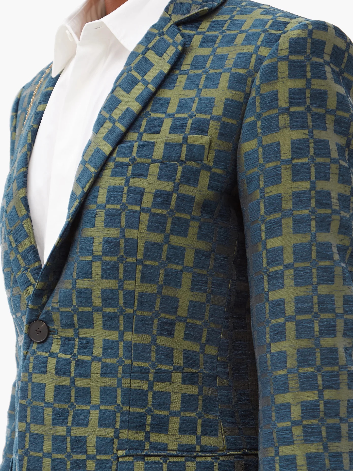 Tadmor jacquard-check cotton-blend jacket - 3