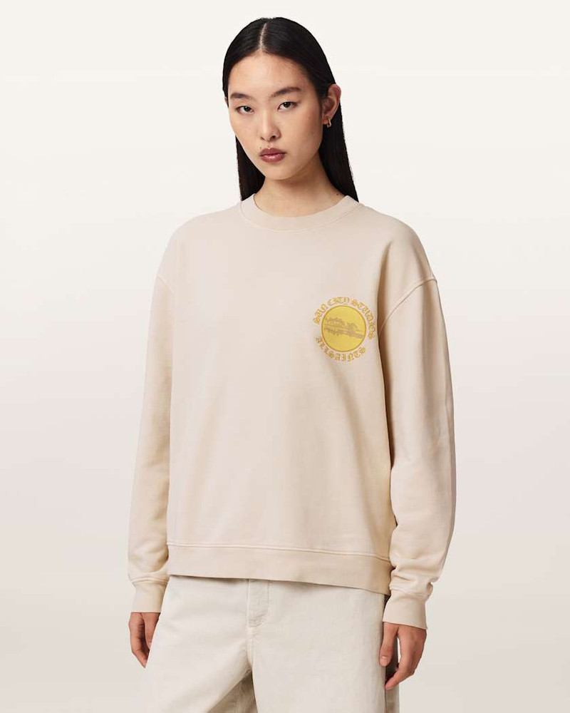 ALLSAINTS SUN CITY ETTA OVERSIZED COTTON SWEATSHIRT outlook