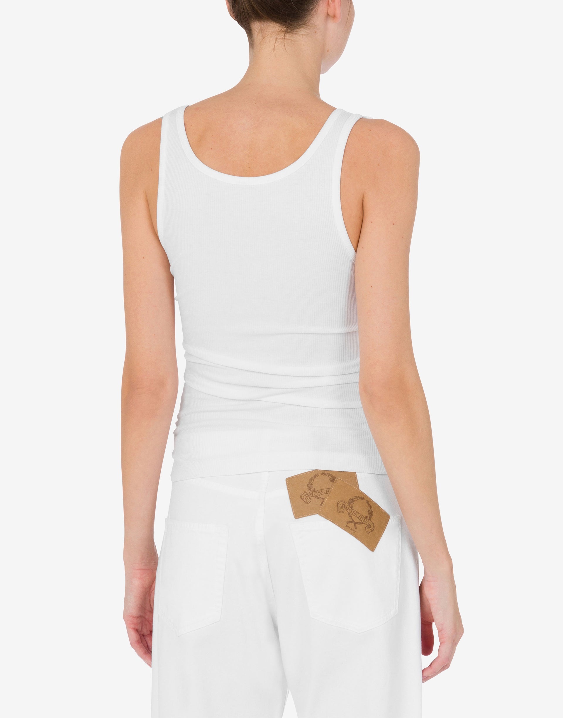 STRETCH COTTON TANK TOP WITH LACES - 2