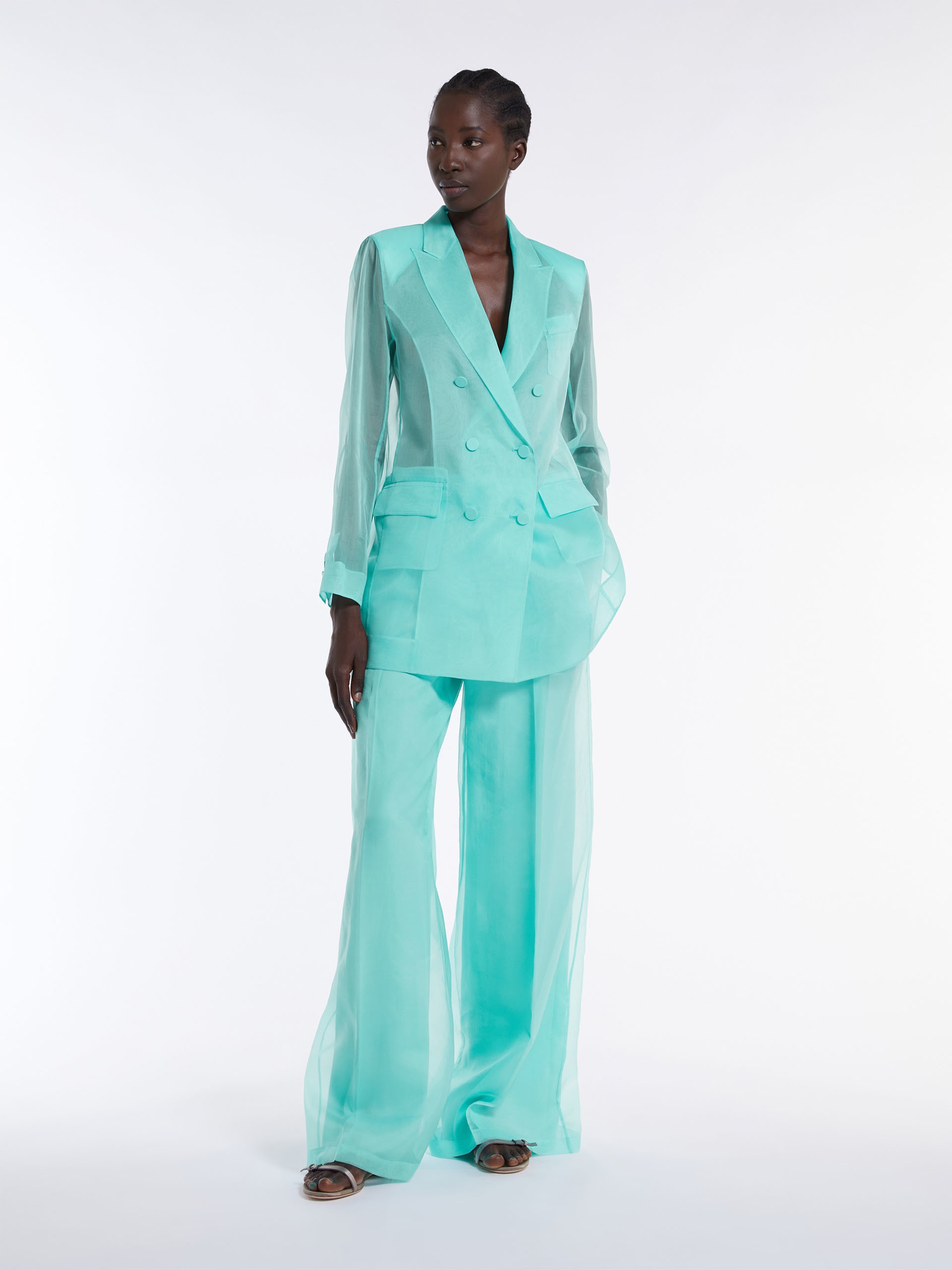 NEGRAR Silk organza double-breasted blazer - 2