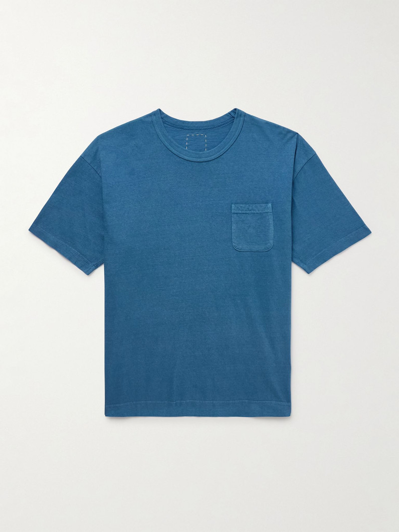 Jumbo Garment-Dyed Cotton-Jersey T-Shirt Light blue 1