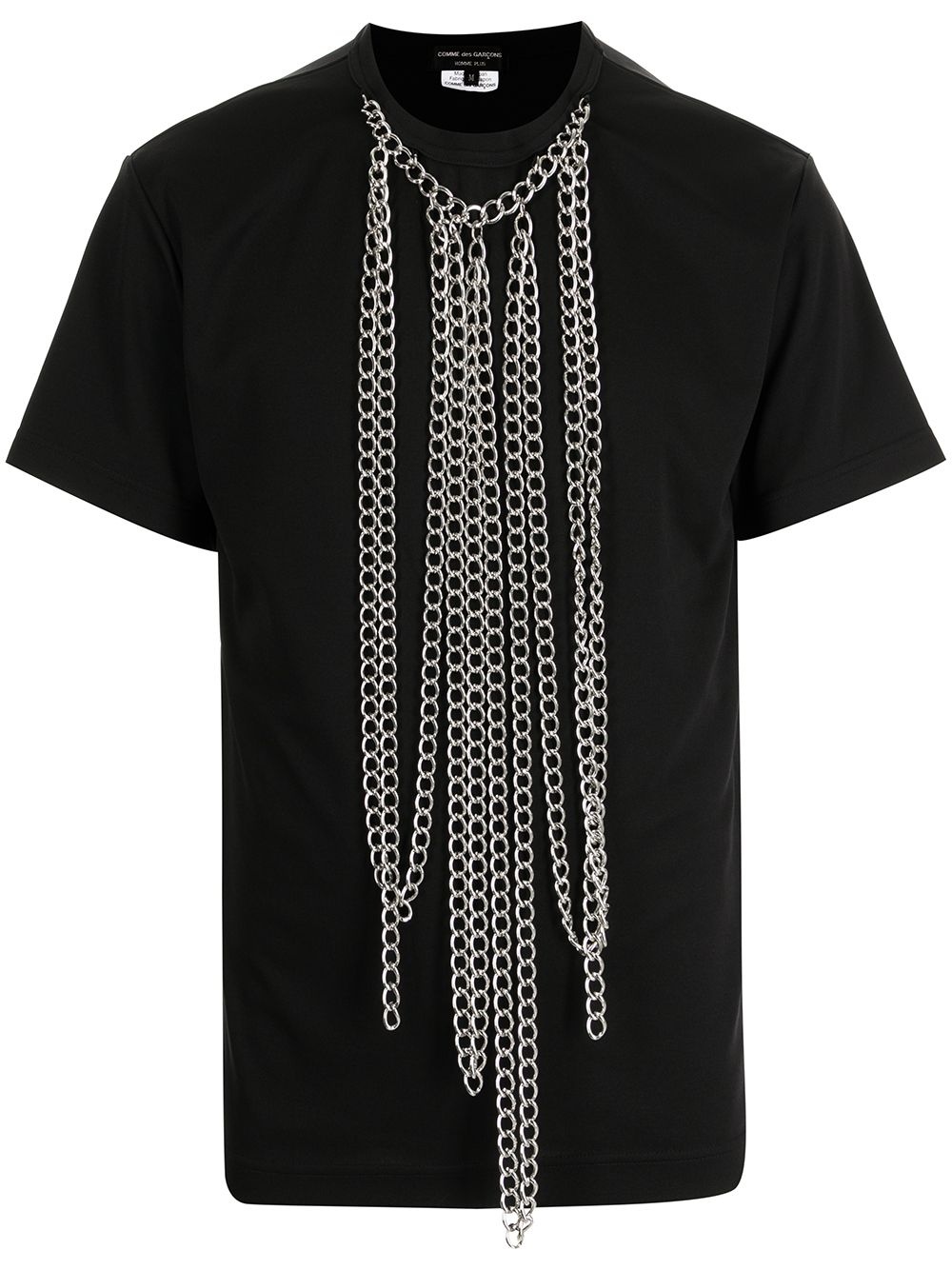 draped chain-trim T-shirt - 1