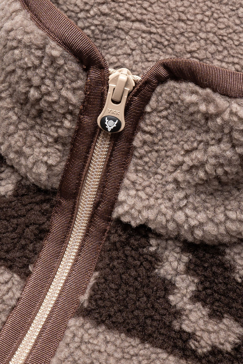 South2 West8 Piping Jacket - Boa Jacquard - Beige outlook