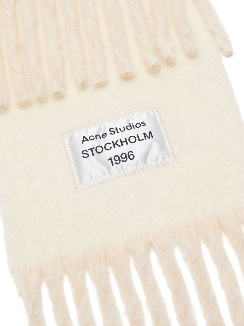 logo-patch fringed scarf - 2