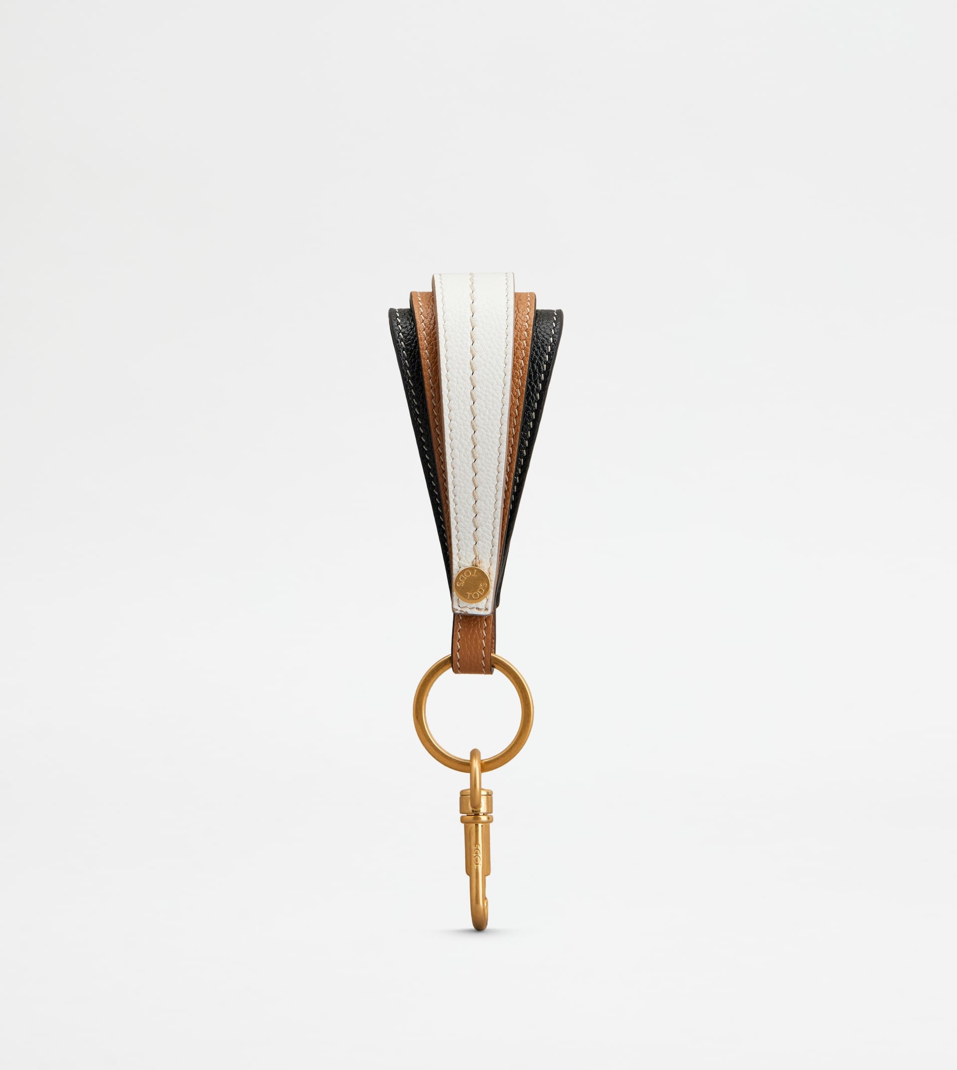 KEY HOLDER IN LEATHER - WHITE, BEIGE, BLACK - 1