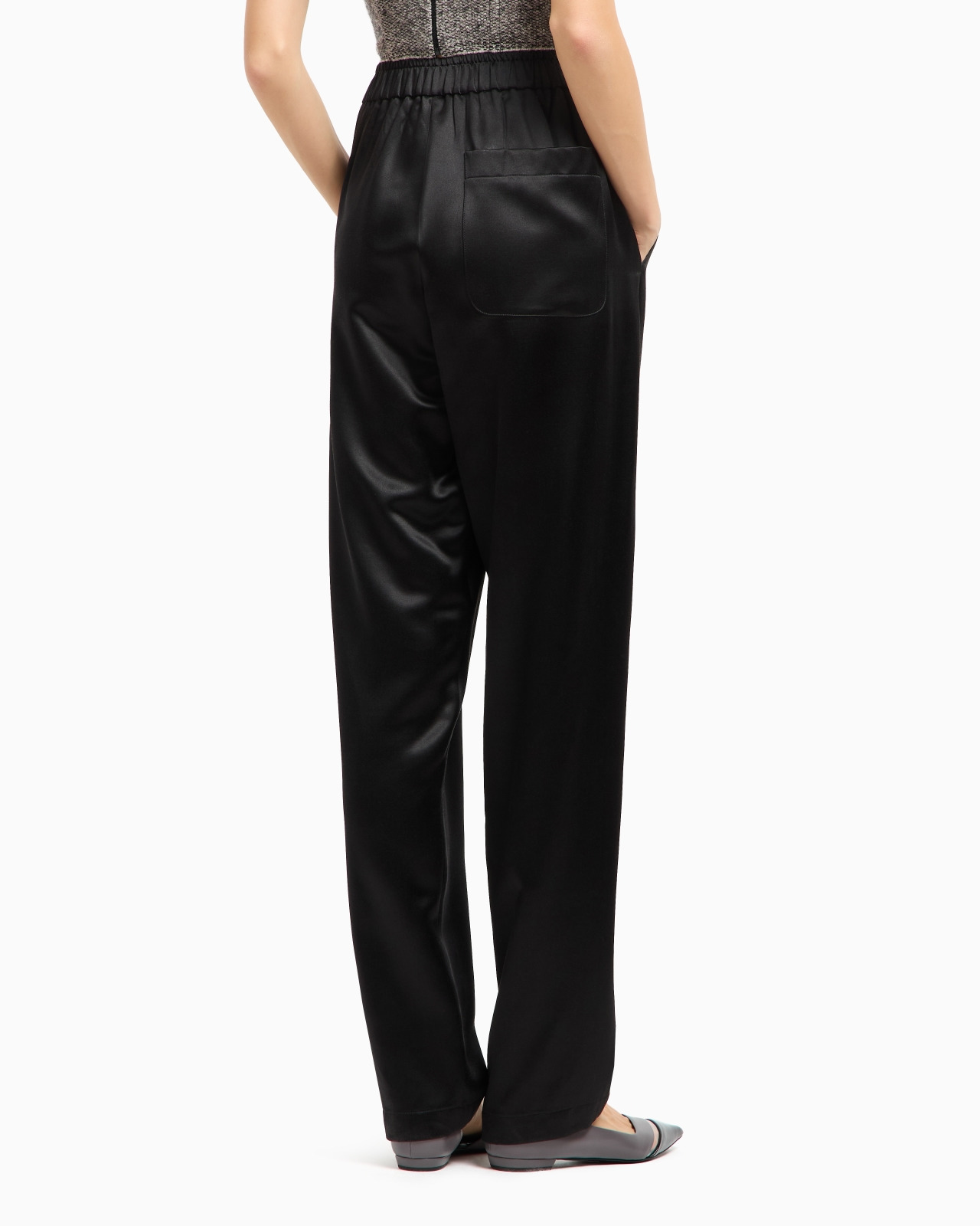 STRAIGHT-CUT TROUSERS IN TUSSAH SILK SATIN - 3