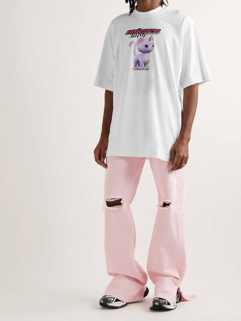 VETEMENTS Oversized Logo-Print Cotton-Jersey T-Shirt outlook