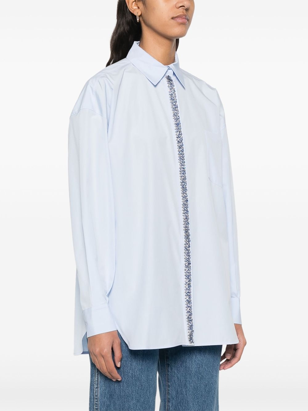 rhinestoned poplin shirt - 3