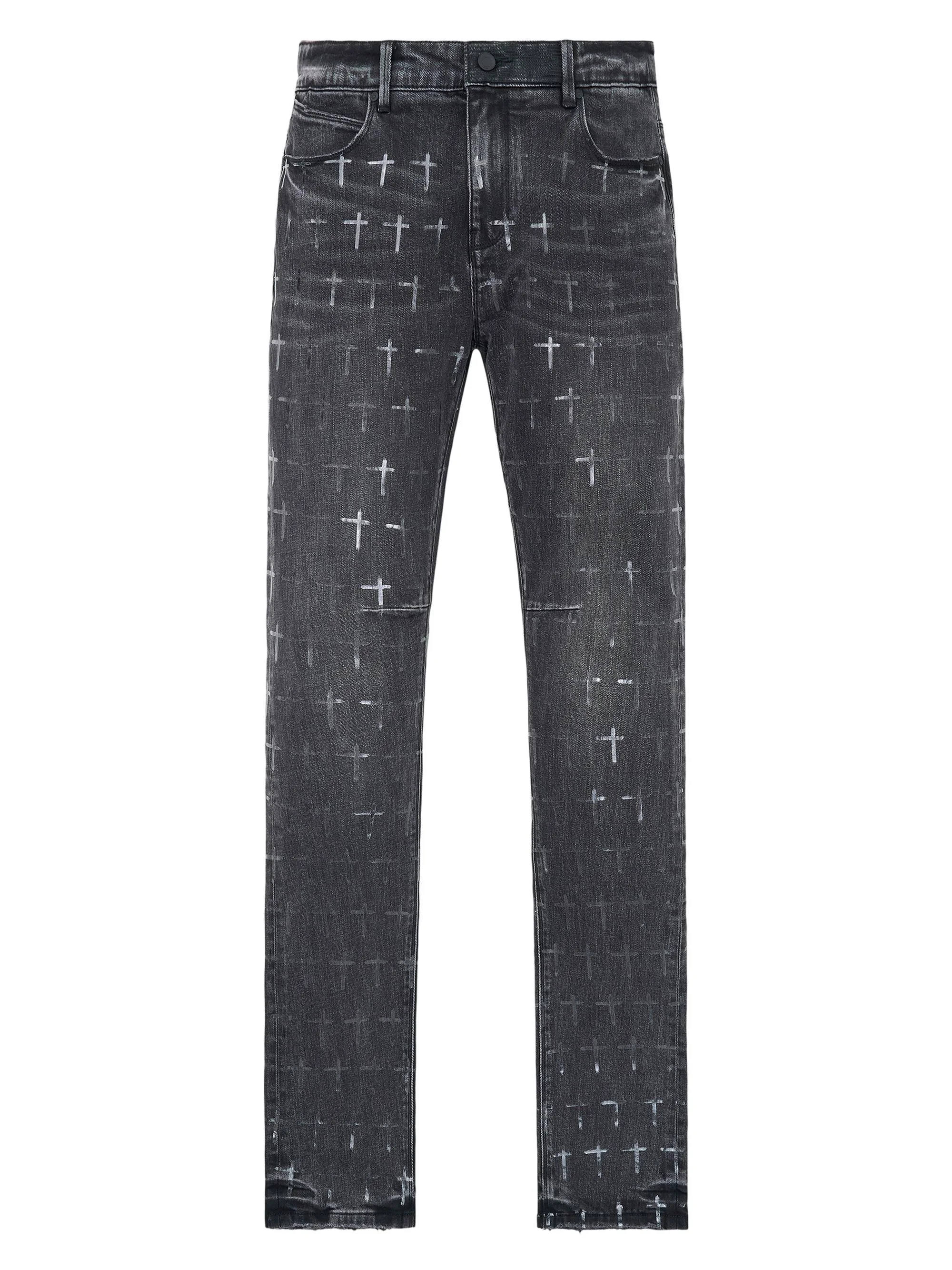 Men's Bryant Logo-Printed Skinny Jeans - Noir Coated Grey - 1