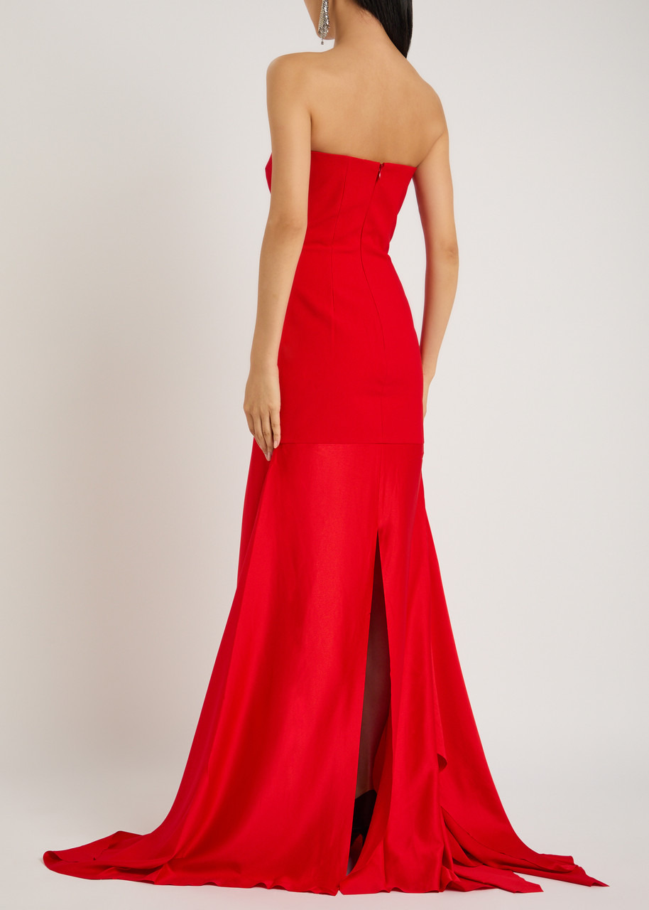Solace London Alessandra Strapless Satin and Crepe Gown - 3