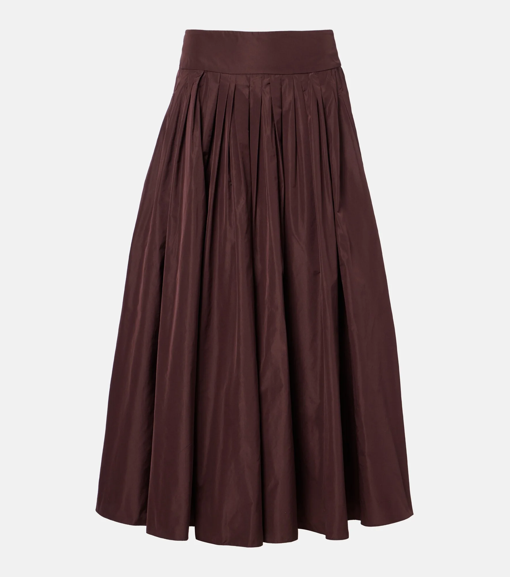 Pleated taffeta midi skirt - 1