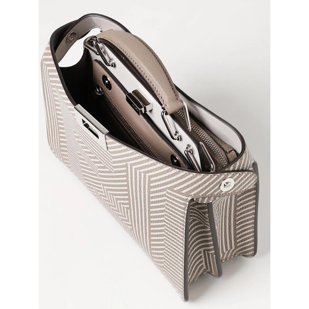 GRAINED LEATHER HANDBAG WITH MACRO FF SHADOW - 5