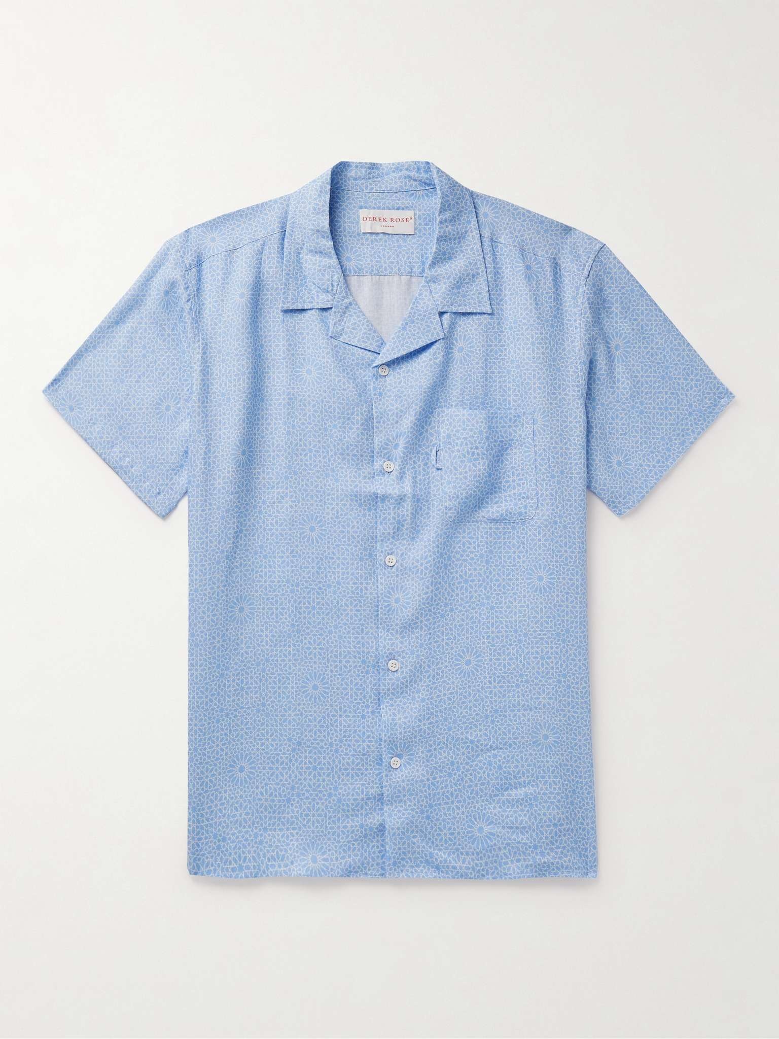 Milan 23 Camp-Collar Printed Linen Shirt - 1