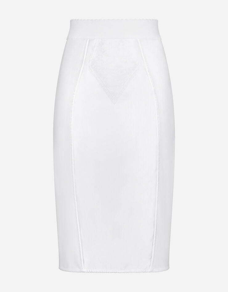 Marquisette and satin skirt with corset details - 1