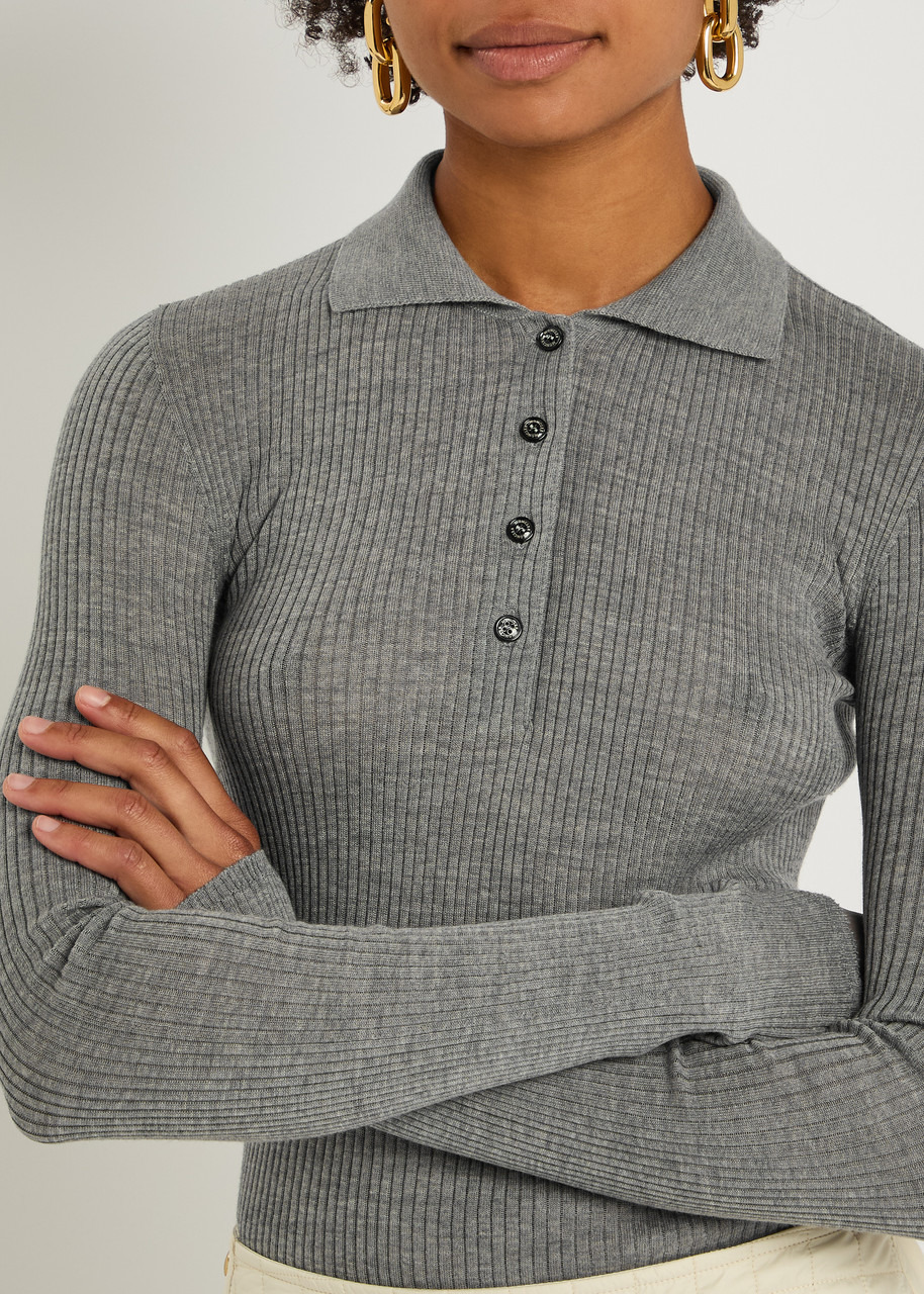 Moncler Ribbed Wool Polo top - 5