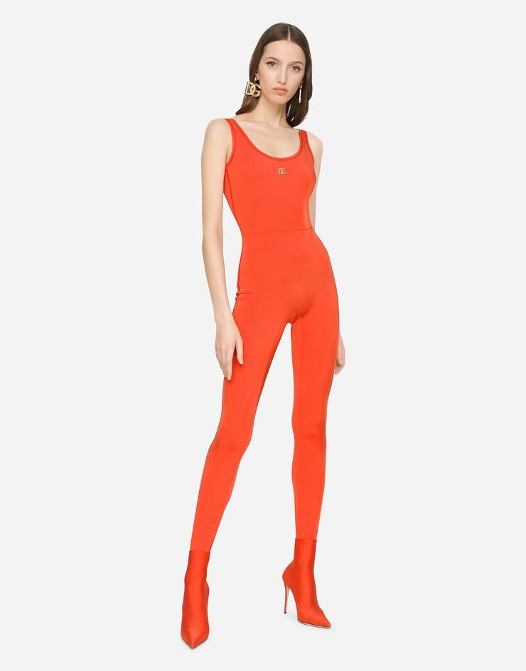 Jersey jumpsuit with DG logo - 1