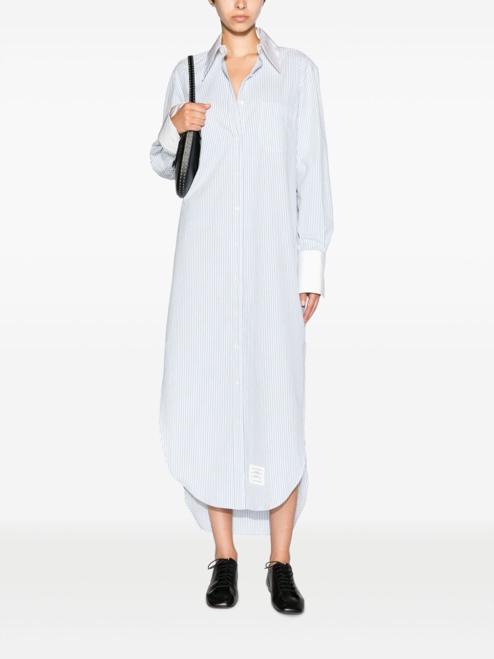 striped cotton shirt dress - 2