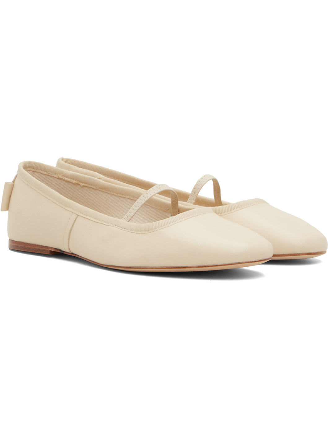 Beige Swan Ballerina Flats - 4