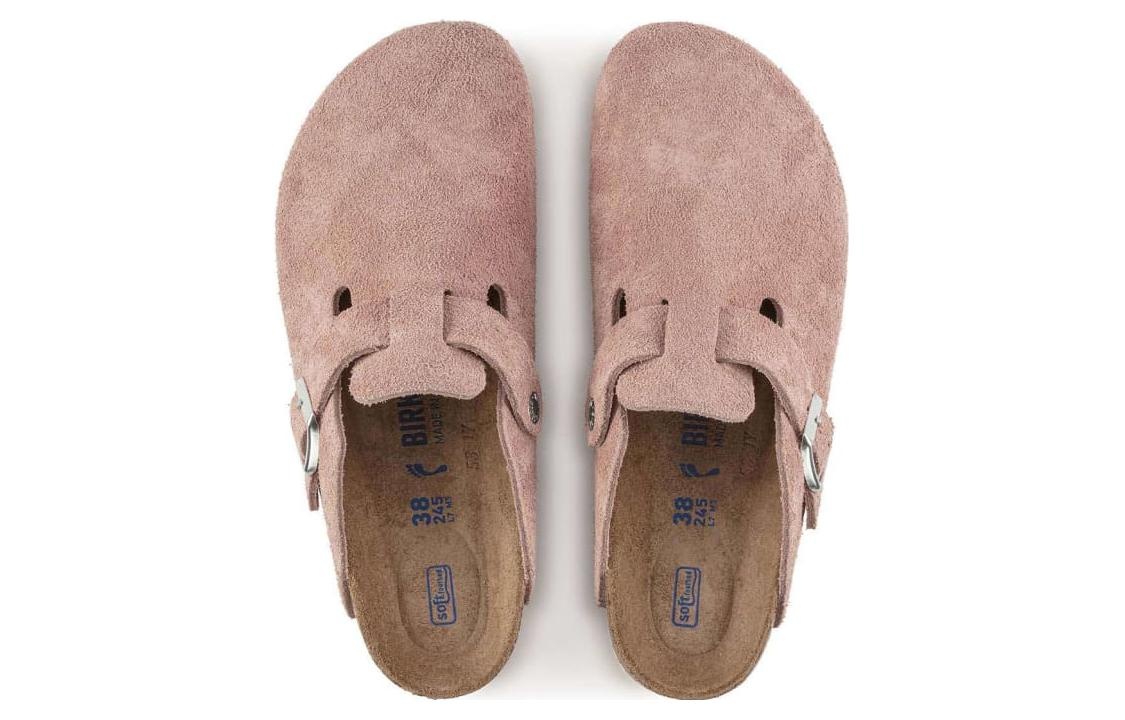 (WMNS) Birkenstock Boston Soft Footbed Suede Leather Narrow Fit 'Pink Clay' 1023263 - 4