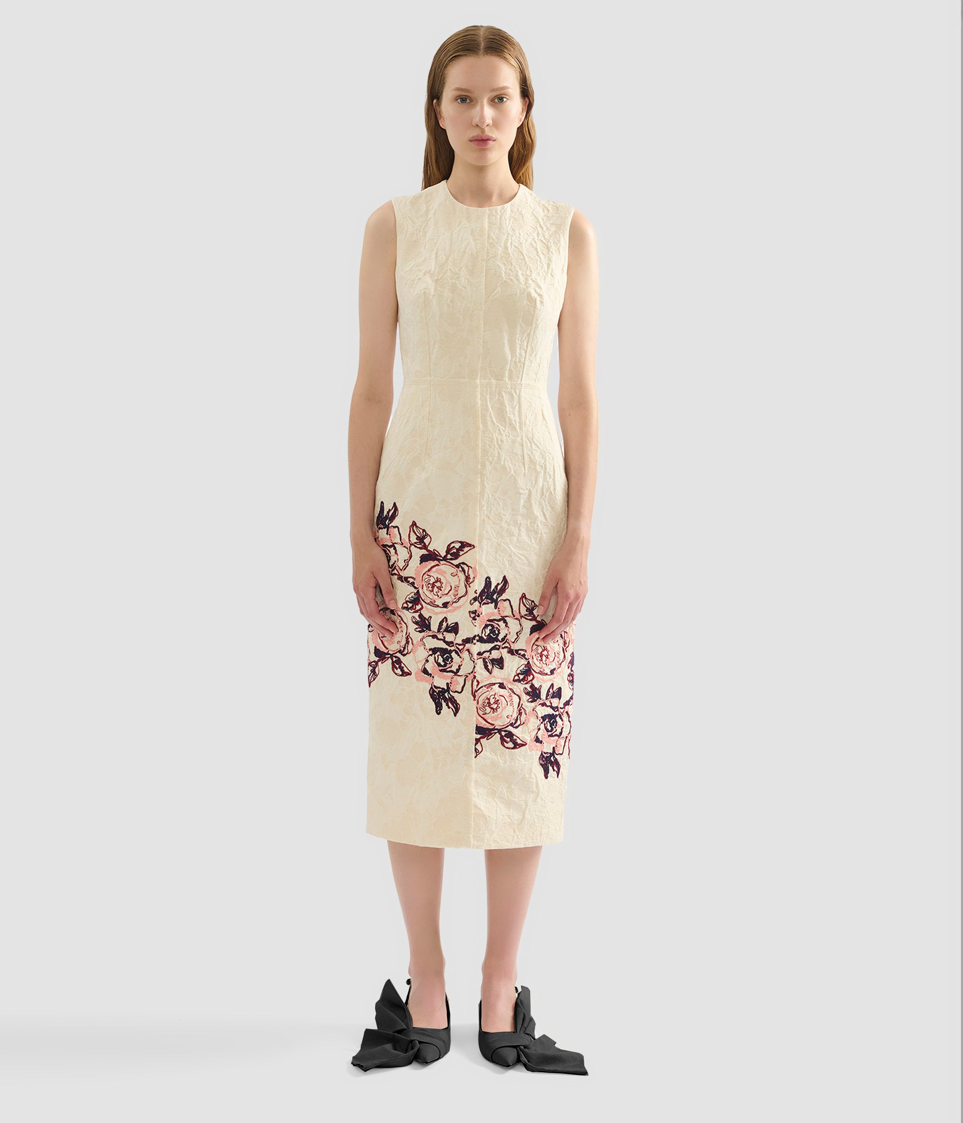 SLEEVELESS PENCIL MIDI DRESS - 4