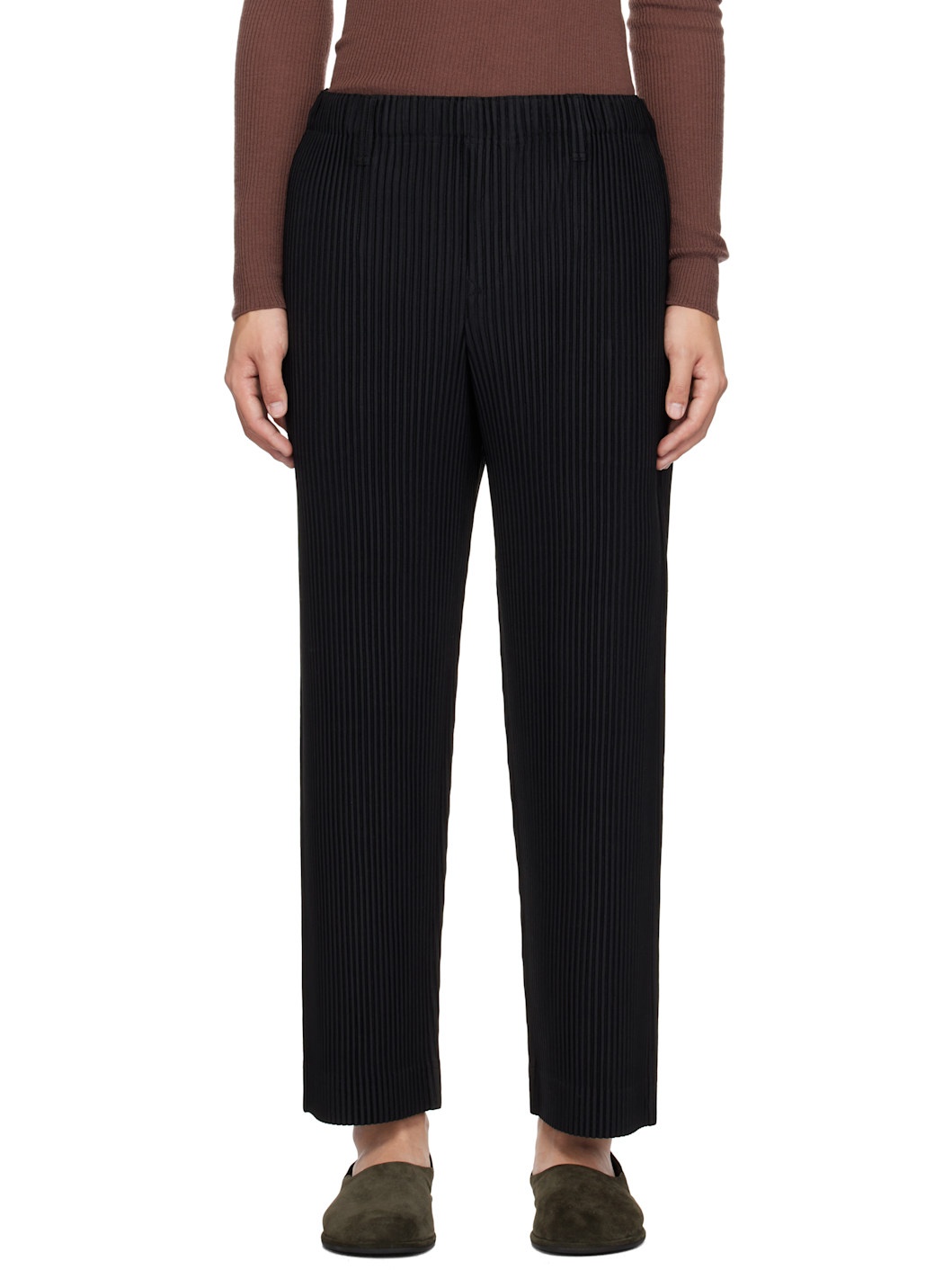 Black Tailored Pleats 2 Trousers - 1