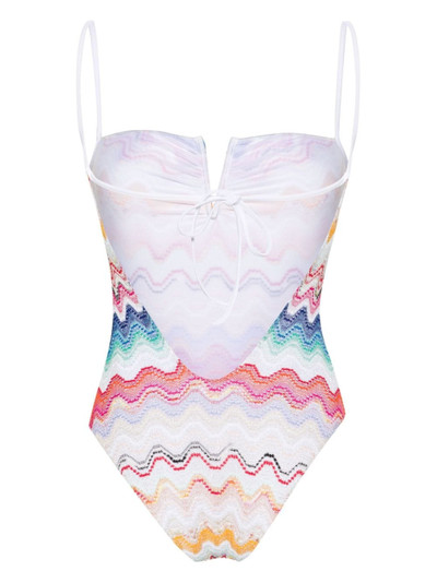 Missoni Wave knitted-overlay swimsuit outlook