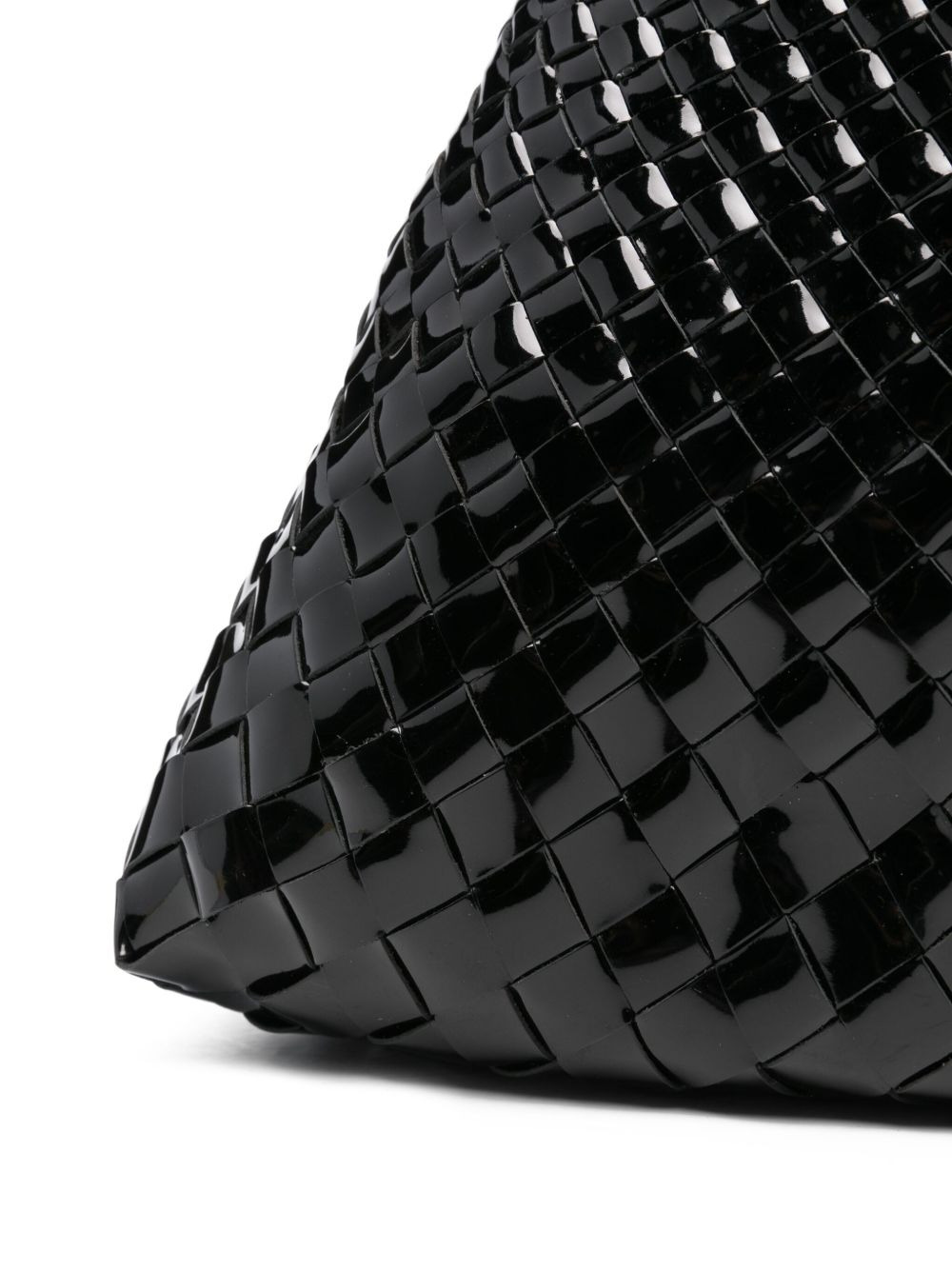 patent-leather woven tote bag - 4