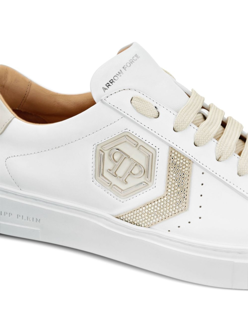 crystal Hexagon leather sneakers - 4